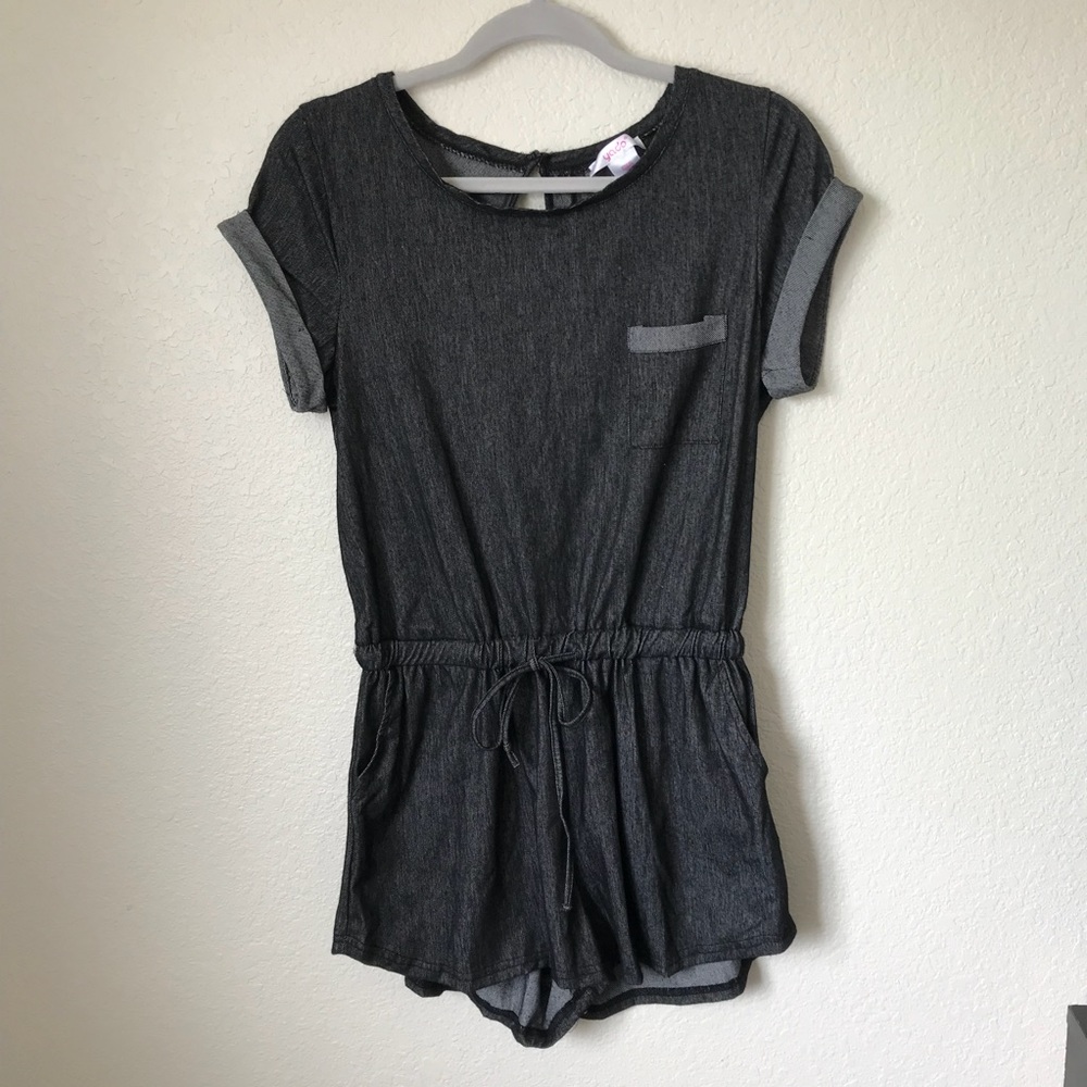 Casual Dark Grey Romper/Swimsuit Cover